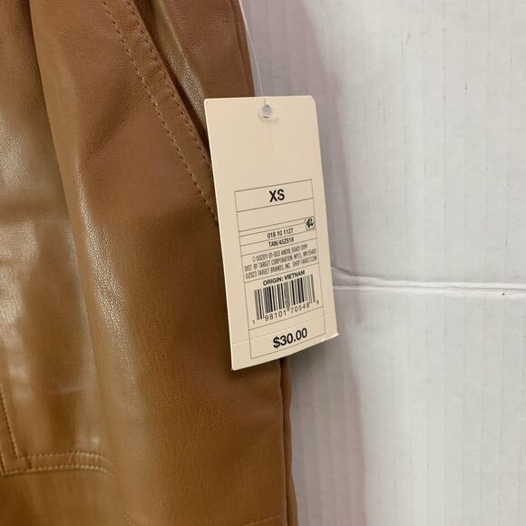 A New Day Women's High Rise Faux Leather Tapered Ankle Pull On Pants Brown XS - Picture 4 of 6